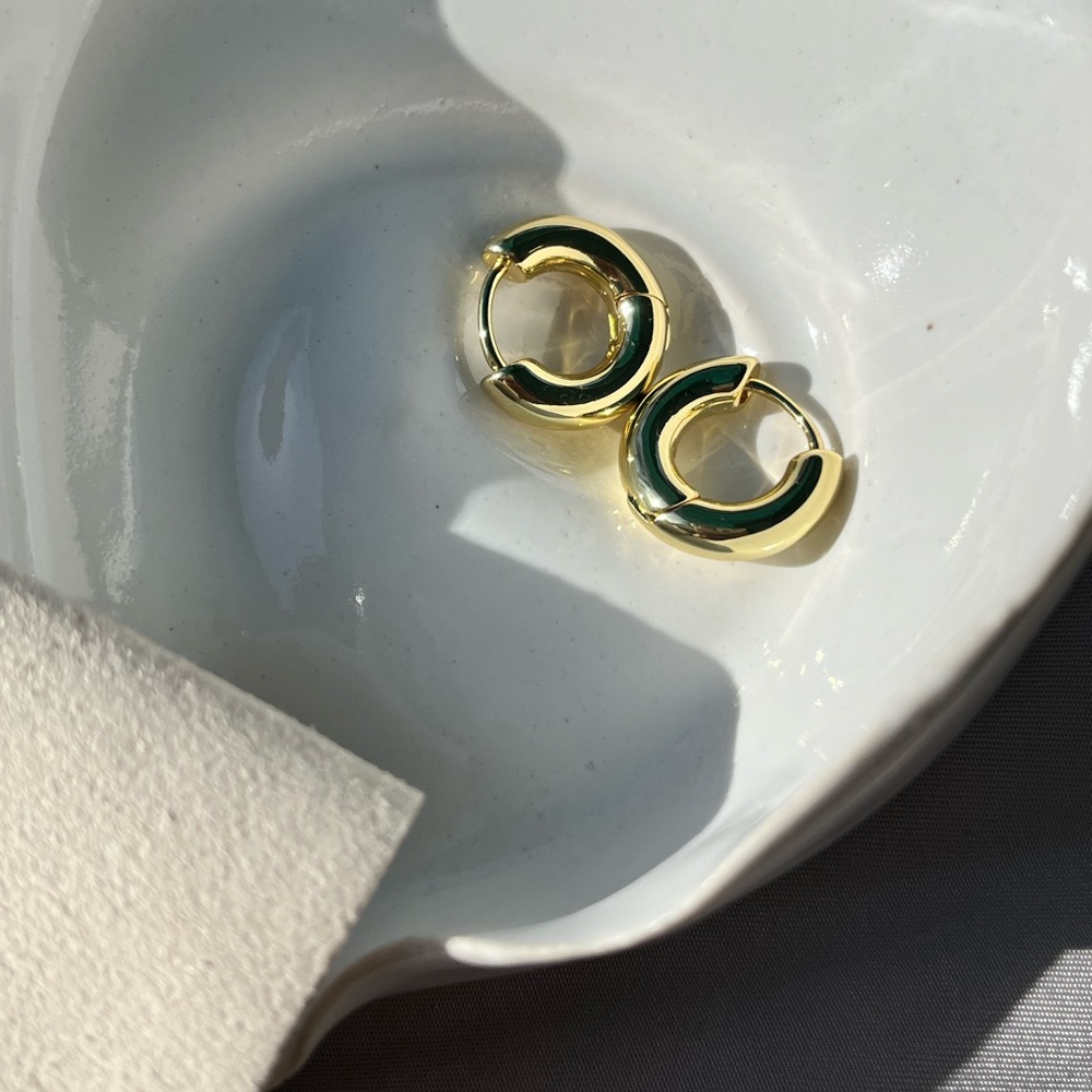 Gold Plated Mini Chunky Hoops